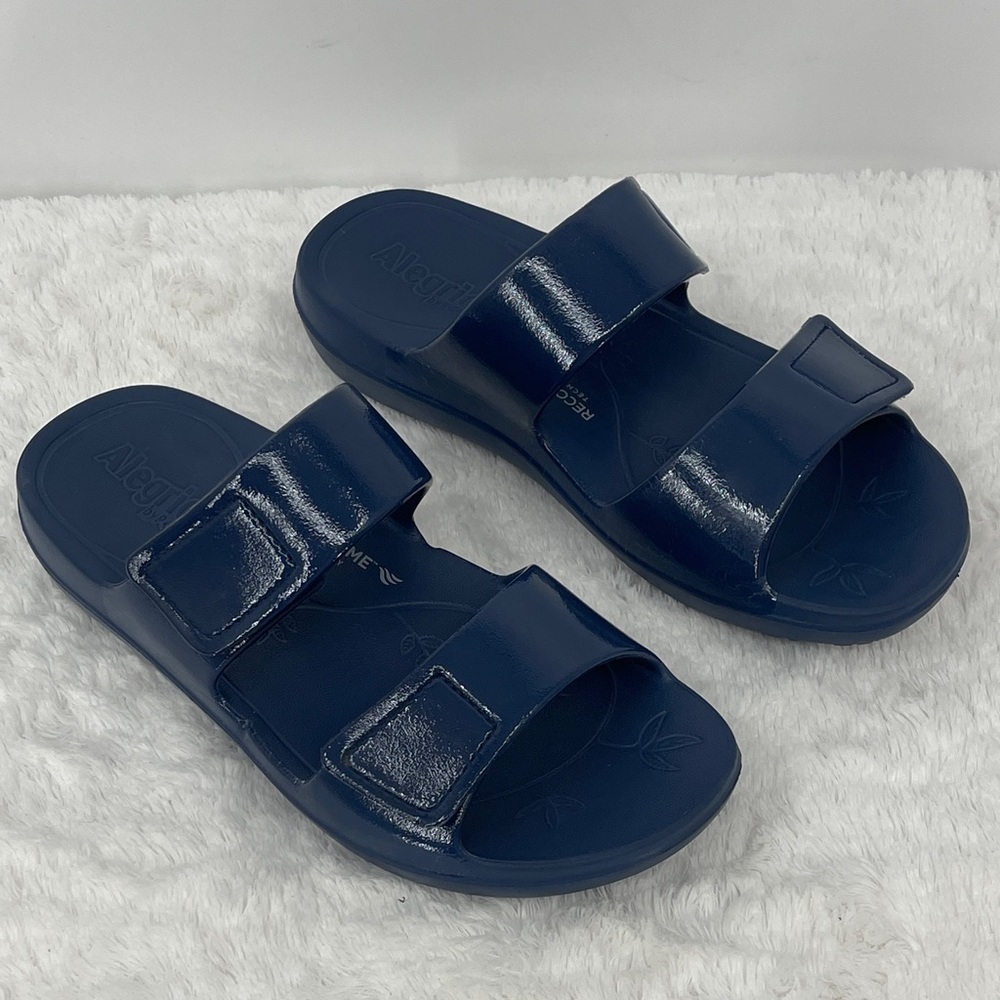 Alegria by PG LITE RECOVER ME TECH WOMENS SIZE 40 (9) Navy Slide Sandals